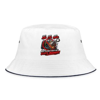 Kein ABS ESP Radar – Echte Männer - Bucket Hat - Weiß/Navy - Vorne