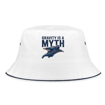 Gravität Mythos – Astronautenflug - Bucket Hat - Weiß/Navy - Vorne