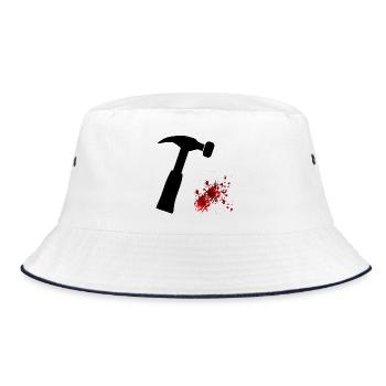 Halloween Handwerker Klauenhammer - Bucket Hat - Weiß/Navy - Vorne