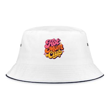 Hot Mom Club Muttertag Mama Retro Groovy Geschenk - Bucket Hat - Weiß/Navy - Vorne