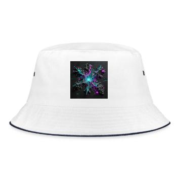 Die Landkarte ist nicht das Gebiet - Bucket Hat - Weiß/Navy - Vorne