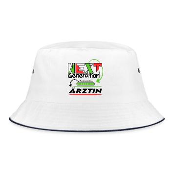 Ärztin Next Generation Beruf Arbeit Frau Job - Bucket Hat - Weiß/Navy - Vorne