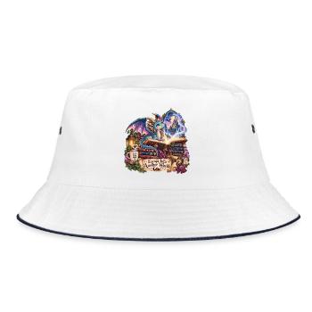 Drachenwald Bücherzauber Escape Into Another World - Bucket Hat - Weiß/Navy - Vorne