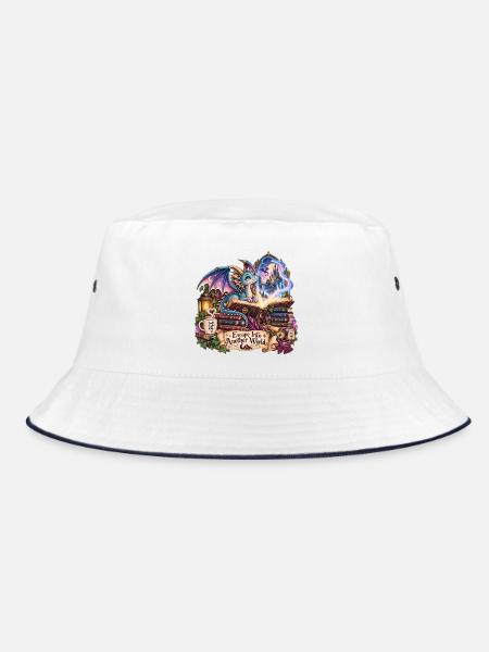 Drachenwald Bücherzauber Escape Into Another World - Bucket Hat - Weiß/Navy