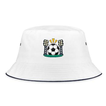 Fußball unter Stadionflutlicht - Bucket Hat - Weiß/Navy - Vorne
