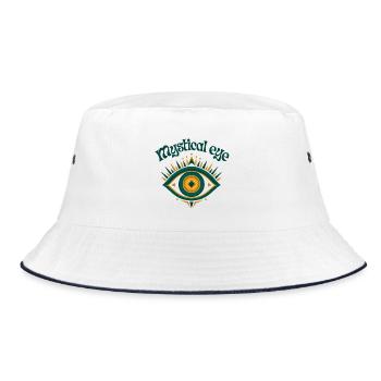 Mystisches Auge - Bucket Hat - Weiß/Navy - Vorne