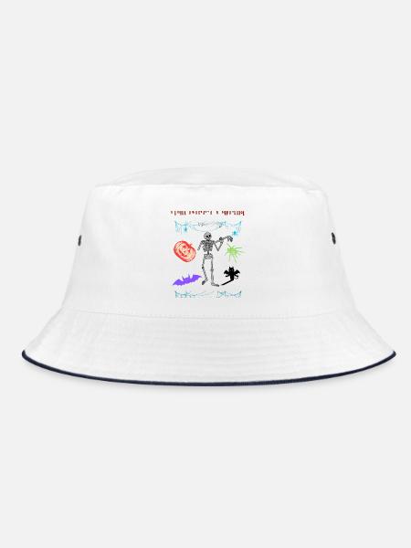 Halloween für die ganze Familie, passender Look - Bucket Hat - Weiß/Navy