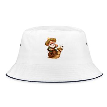 Weihnachtsfest auf der Schnecke - Bucket Hat - Weiß/Navy - Vorne