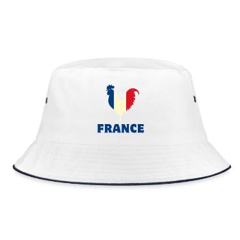 Frankreich Flagge - Bucket Hat - Weiß/Navy - Vorne