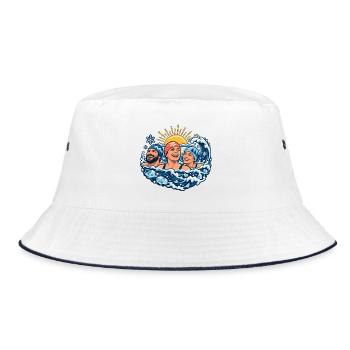 Kaltwassergruppe – Zusammen rein ins Wasser - Bucket Hat - Weiß/Navy - Vorne