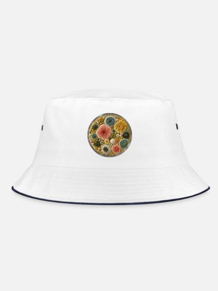 Kulturteller-Petrischalen-Tee - Bucket Hat - Weiß/Navy