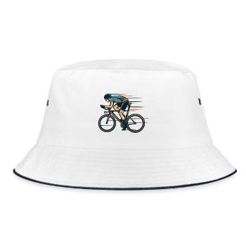 Straßenräder - Bucket Hat - Weiß/Navy - Vorne