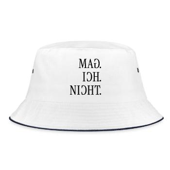 Mag ich nicht. | Gespiegelter Spruch - Bucket Hat - Weiß/Navy - Vorne