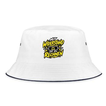 Elektriker – Mit Widerstand ist zu rechnen - Bucket Hat - Weiß/Navy - Vorne