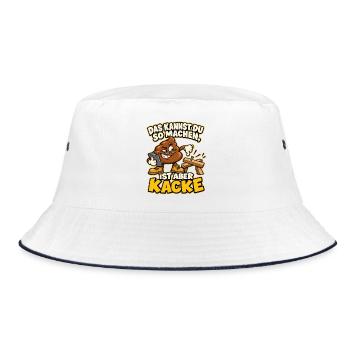 Das kannst du so machen, ist aber Kacke - Bucket Hat - Weiß/Navy - Vorne