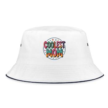 Coolest Mom Farbexplosion - Bucket Hat - Weiß/Navy - Vorne