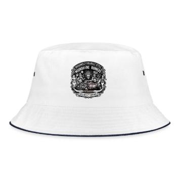 Moonshine Runners Hillbilly Garage 1950 - Bucket Hat - Weiß/Navy - Vorne