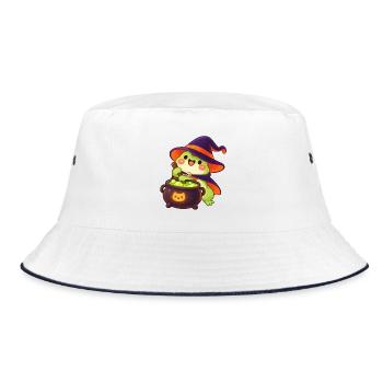 Froschzauber im Hexenkessel - Bucket Hat - Weiß/Navy - Vorne