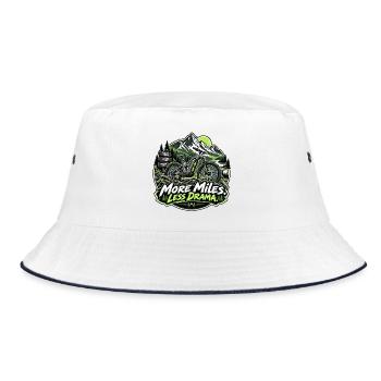 E-Bike Touren - Bucket Hat - Weiß/Navy - Vorne