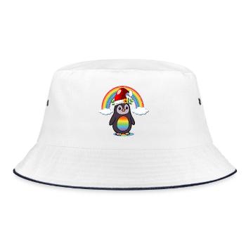 Weihnachts-Weihnachts-Pinguin - Bucket Hat - Weiß/Navy - Vorne