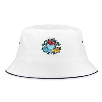 Eislaufcrew – Zusammen aufs Eis - Bucket Hat - Weiß/Navy - Vorne
