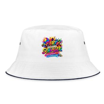 Deutscher Schlager , Schlager Party - Bucket Hat - Weiß/Navy - Vorne