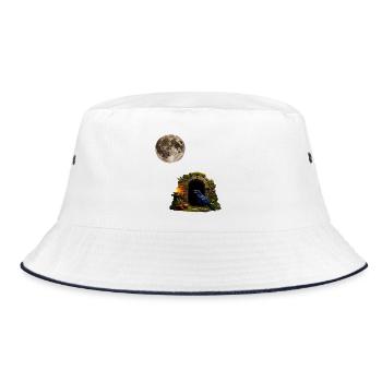 Mondnacht im Krähen tor - Bucket Hat - Weiß/Navy - Vorne