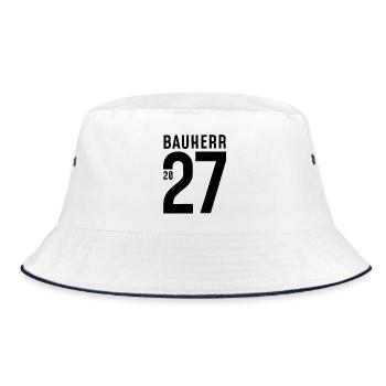 Bauherr 2027 - Bucket Hat - Weiß/Navy - Vorne