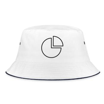 Analytics Tortendiagramm-Linien-Symbol - Bucket Hat - Weiß/Navy - Vorne