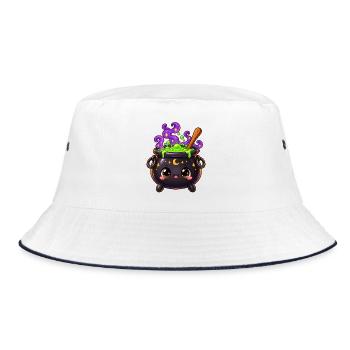 Mondstaub-Magieglas - Bucket Hat - Weiß/Navy - Vorne