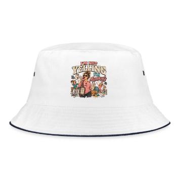 Ich schreie nicht, meine Mutter - Bucket Hat - Weiß/Navy - Vorne