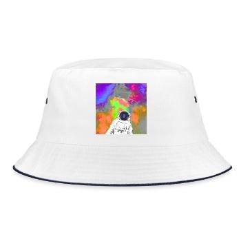 Astronaut im Farbnebel - Bucket Hat - Weiß/Navy - Vorne