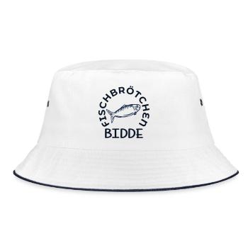 Hamburg Fischbrötchen Bidde - Bucket Hat - Weiß/Navy - Vorne