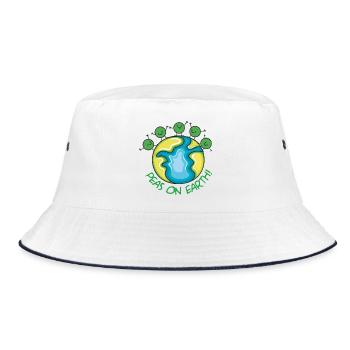 Erbsen auf der Erde - Bucket Hat - Weiß/Navy - Vorne