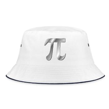 Zahl Pi Mathematik - Bucket Hat - Weiß/Navy - Vorne