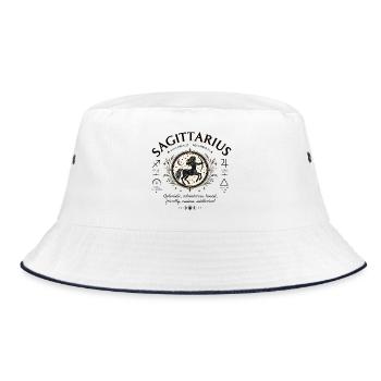 Schütze Tierkreis Feuerelement Jupiter Horoskop - Bucket Hat - Weiß/Navy - Vorne