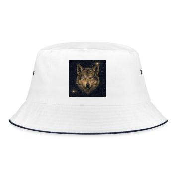 Wolf im Sternenmeer - Bucket Hat - Weiß/Navy - Vorne