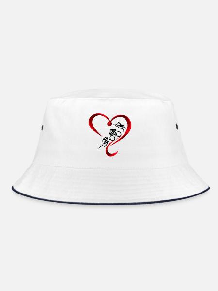 Triathlon-holic - Bucket Hat - Weiß/Navy