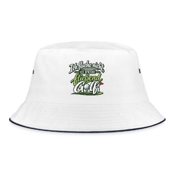 Ich fluche nicht ich spreche fließend Golf - Golfe - Bucket Hat - Weiß/Navy - Vorne