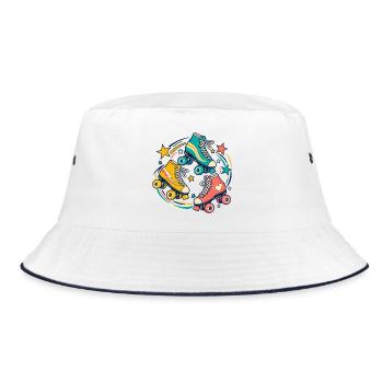 Rollschuhrunde – Gemeinsam in Bewegung - Bucket Hat - Weiß/Navy - Vorne