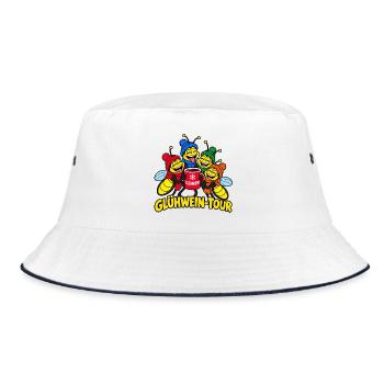 Männer Glühweintour Weihnachtsmarkt - Bucket Hat - Weiß/Navy - Vorne