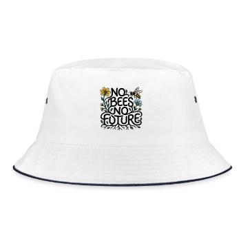 "KEINE BIENEN, KEINE ZUKUNFT" - Bucket Hat - Weiß/Navy - Vorne