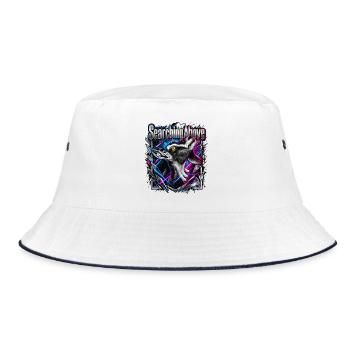Wolfsruf Neon Geometrie - Bucket Hat - Weiß/Navy - Vorne
