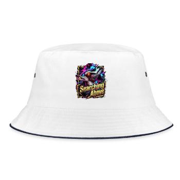 Neonwolf auf der Suche Oben - Bucket Hat - Weiß/Navy - Vorne