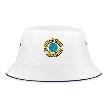 Respect your mother - Bucket Hat - Weiß/Navy - Vorne