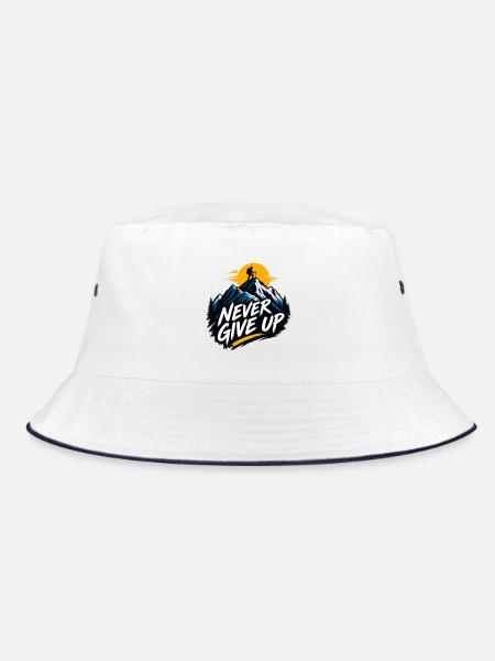 Gipfel ohne Aufgeben - Bucket Hat - Weiß/Navy