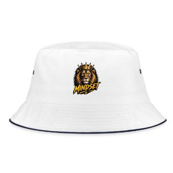 Goldener Geist, gekrönter Löwe - Bucket Hat - Weiß/Navy - Vorne