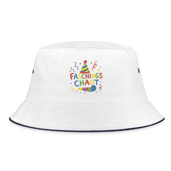 Faschings Chaot Karneval Kinder Party Spruch Shirt - Bucket Hat - Weiß/Navy - Vorne