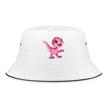 Greifvogel Rose Kawaii - Bucket Hat - Weiß/Navy - Vorne