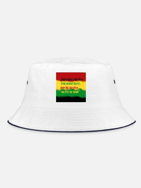 Liebe und Frieden - Bucket Hat - Weiß/Navy